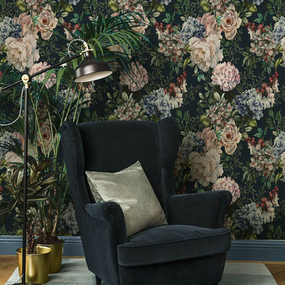 Abnehmbare dekorative Retro-Blumentapete zum Selbermachen