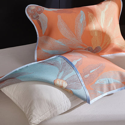 Wendbare, atmungsaktive Bettdecke mit Jacquard-Blattmotiv