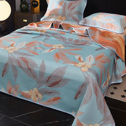 Wendbare, atmungsaktive Bettdecke mit Jacquard-Blattmotiv