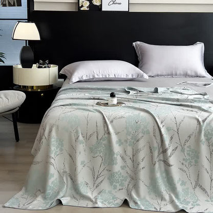 Einfache, atmungsaktive Steppdecke aus Bambusfasern im ländlichen Stil