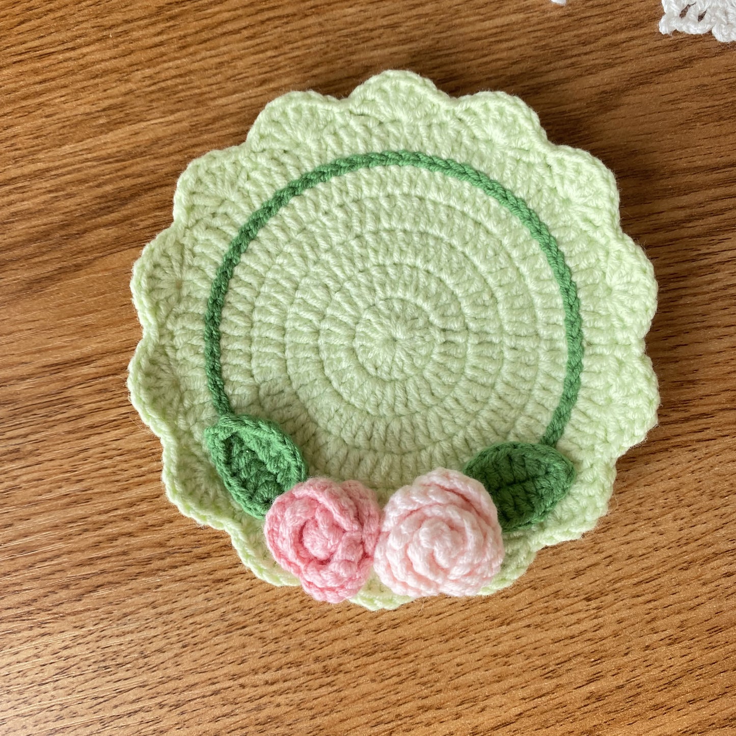Refresh Rose Handgefertigter Häkel-Untersetzer