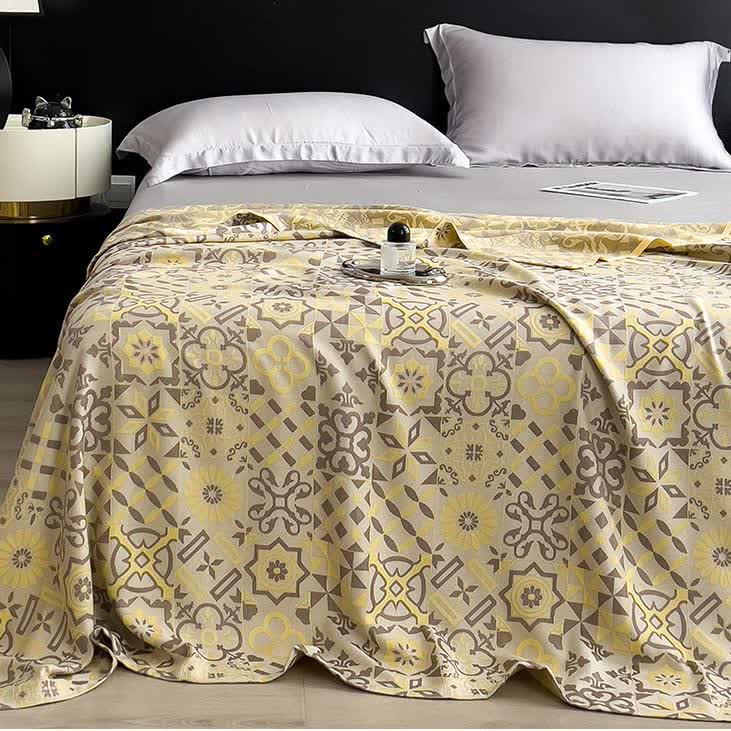 Leichte Steppdecke aus Bambusfaser-Jacquard im Vintage-Stil