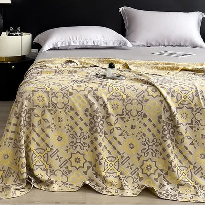 Leichte Steppdecke aus Bambusfaser-Jacquard im Vintage-Stil