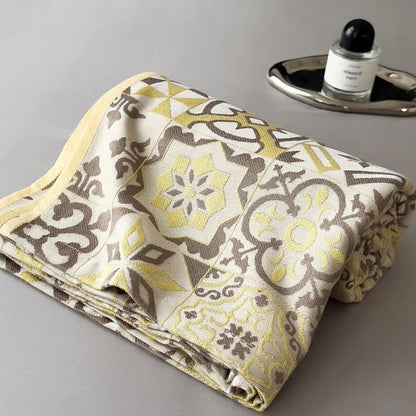 Leichte Steppdecke aus Bambusfaser-Jacquard im Vintage-Stil