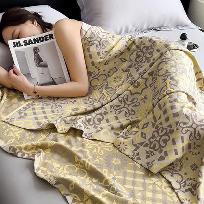 Leichte Steppdecke aus Bambusfaser-Jacquard im Vintage-Stil