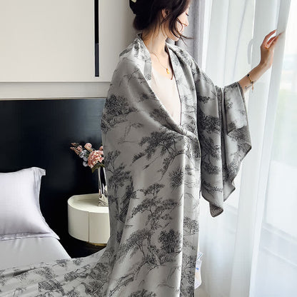 Atmungsaktive, weiche Steppdecke aus Bambusfaser im Querformat