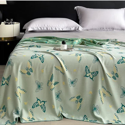 Atmungsaktive weiche Steppdecke aus Bambusfaser mit Schmetterlingsmotiv