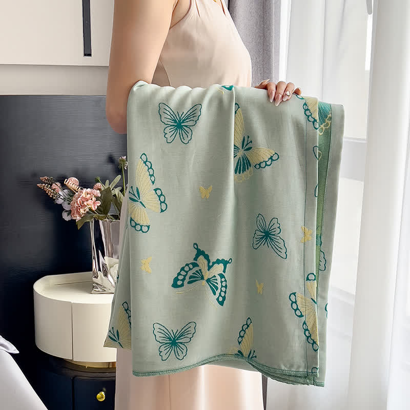 Atmungsaktive weiche Steppdecke aus Bambusfaser mit Schmetterlingsmotiv