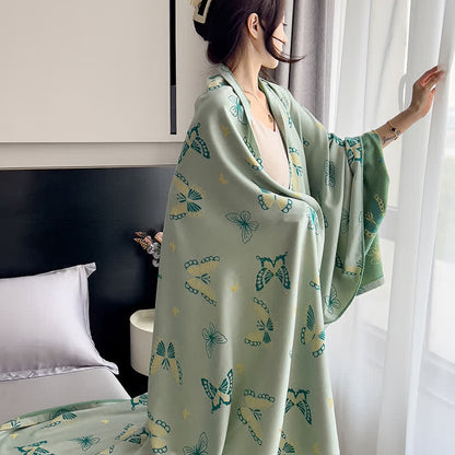 Atmungsaktive weiche Steppdecke aus Bambusfaser mit Schmetterlingsmotiv