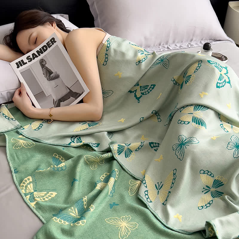 Atmungsaktive weiche Steppdecke aus Bambusfaser mit Schmetterlingsmotiv