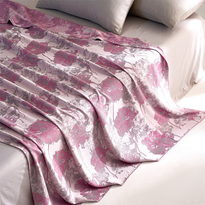 Atmungsaktive, weiche Steppdecke aus Lyocellfaser mit Blumenmuster