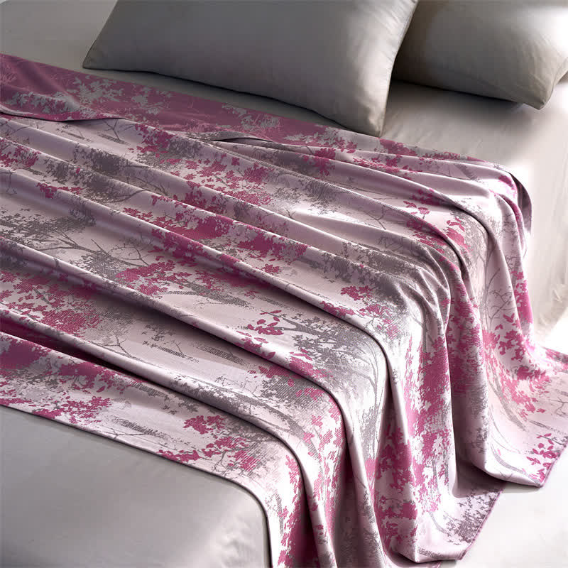 Bequeme Steppdecke aus Lyocellfaser-Jacquard im Waldstil