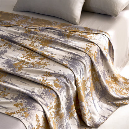 Bequeme Steppdecke aus Lyocellfaser-Jacquard im Waldstil