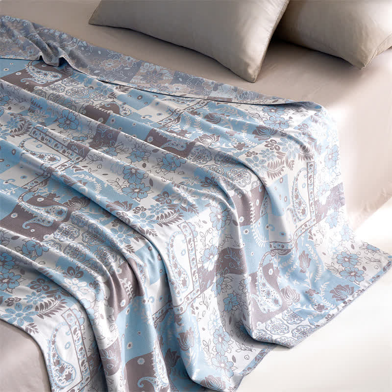 Leichte, weiche Steppdecke aus Lyocellfaser mit Paisley-Muster