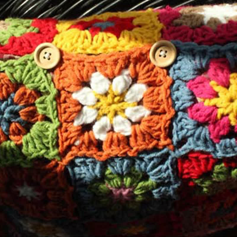 Ländlicher Daisy Handgemachter Häkelkissenbezug
