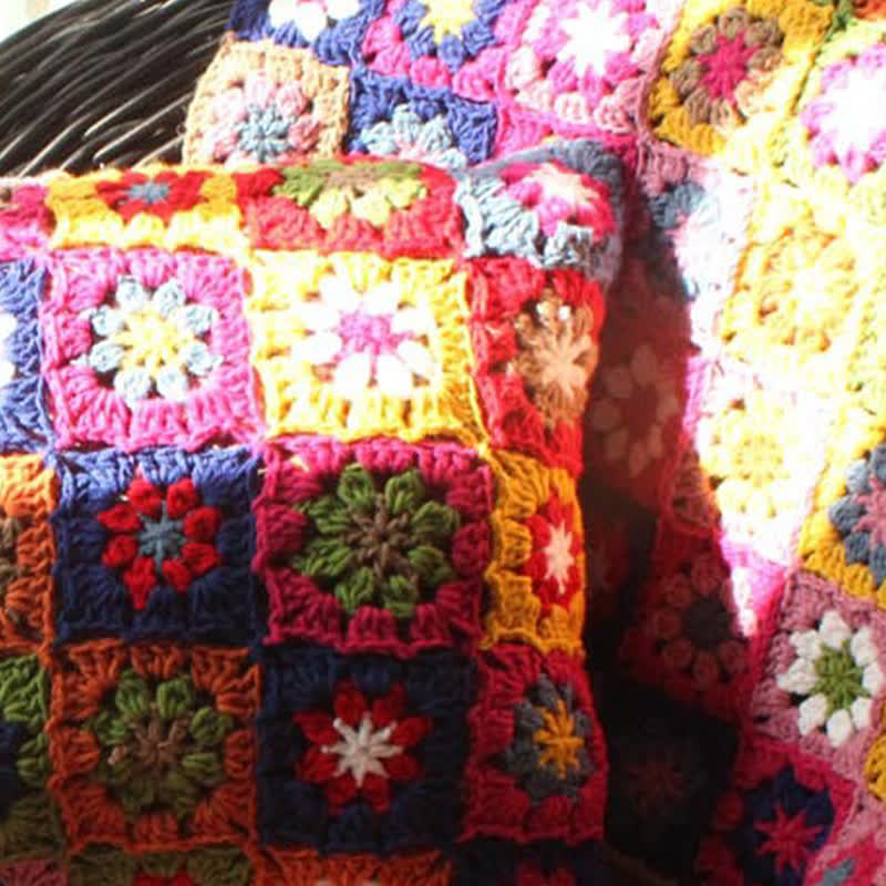 Ländlicher Daisy Handgemachter Häkelkissenbezug