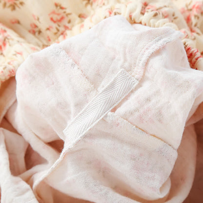 Langärmliges Loungewear-Set aus Baumwoll-Doppelgaze mit Blumenmuster