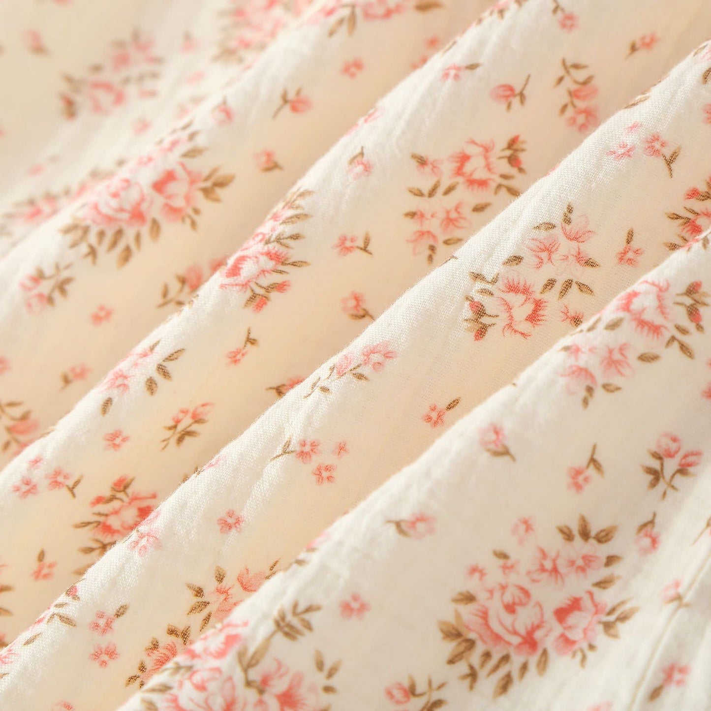 Langärmliges Loungewear-Set aus Baumwoll-Doppelgaze mit Blumenmuster