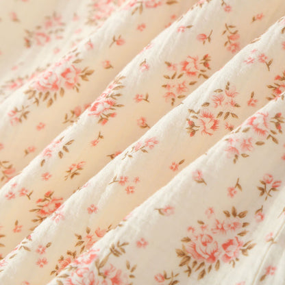 Langärmliges Loungewear-Set aus Baumwoll-Doppelgaze mit Blumenmuster