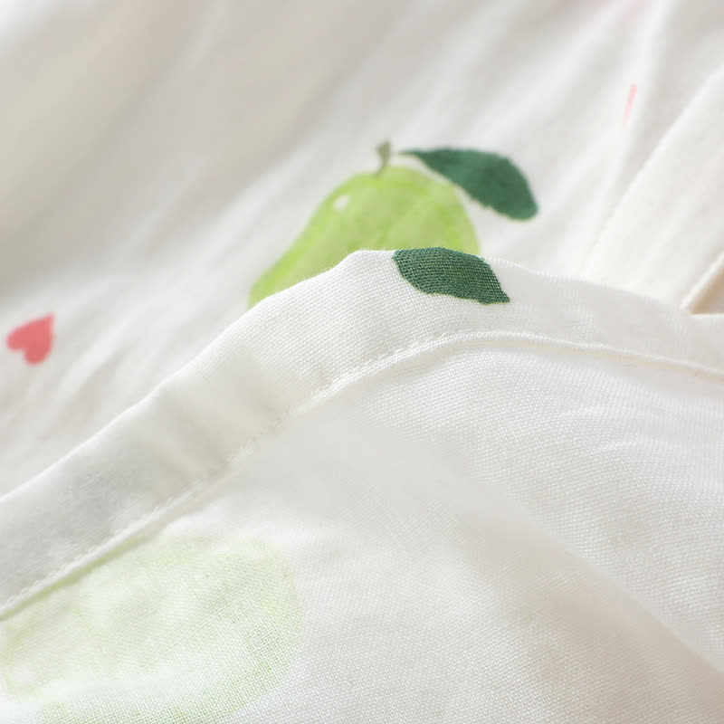 Loungewear-Set aus Baumwollgaze mit Guaven-Print