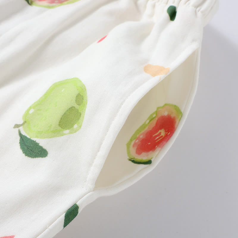 Loungewear-Set aus Baumwollgaze mit Guaven-Print