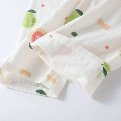 Loungewear-Set aus Baumwollgaze mit Guaven-Print