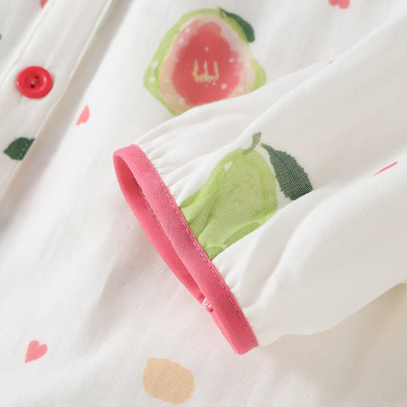 Loungewear-Set aus Baumwollgaze mit Guaven-Print