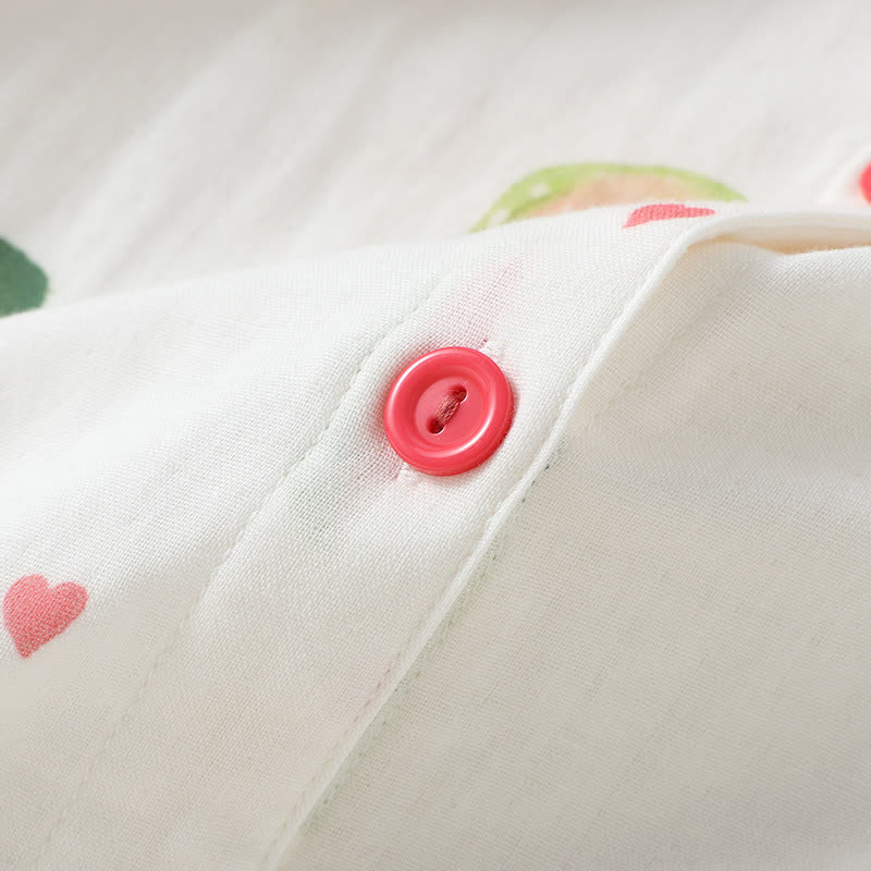 Loungewear-Set aus Baumwollgaze mit Guaven-Print