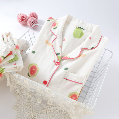 Loungewear-Set aus Baumwollgaze mit Guaven-Print