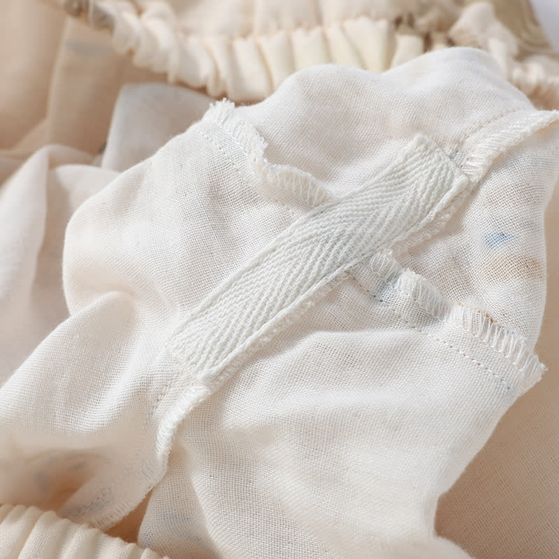 Langärmliges Loungewear-Set aus Bambus-Baumwollgaze