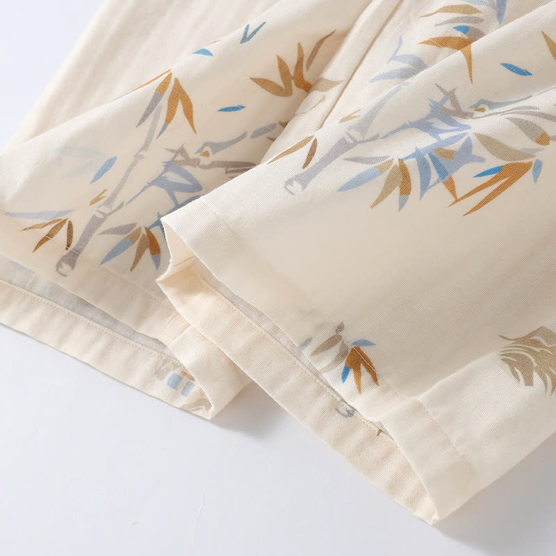Langärmliges Loungewear-Set aus Bambus-Baumwollgaze