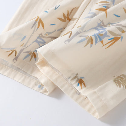 Langärmliges Loungewear-Set aus Bambus-Baumwollgaze