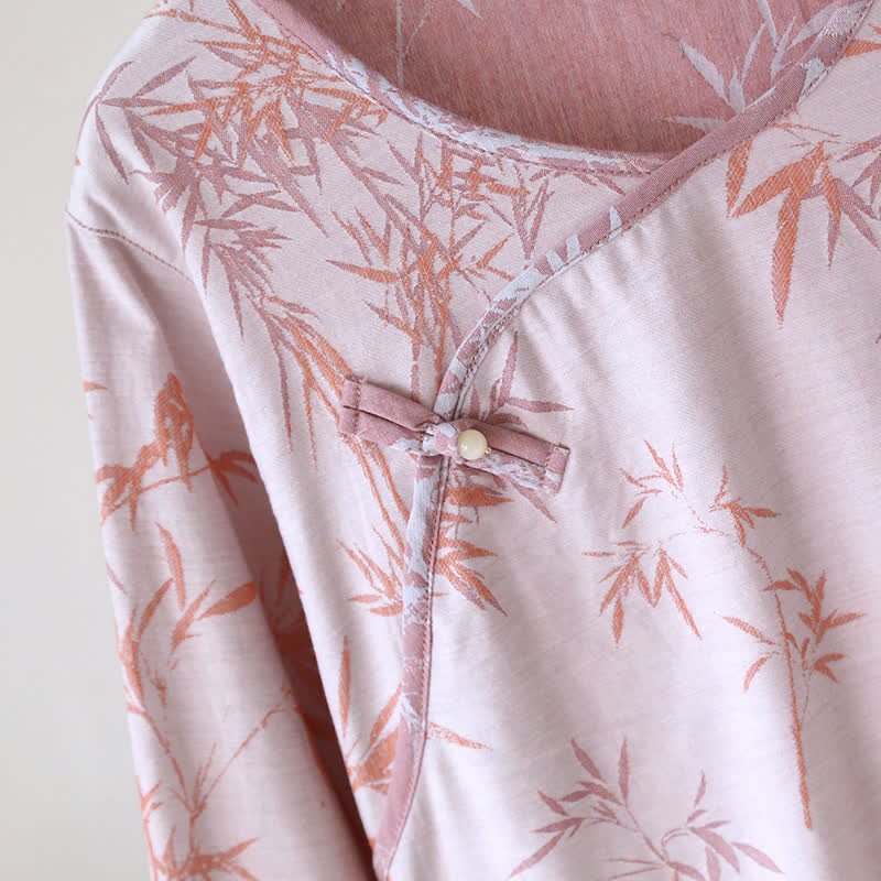Vintage Jacquard Bambus Baumwollgaze Nachthemd