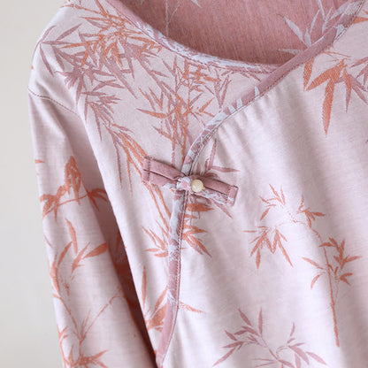 Vintage Jacquard Bambus Baumwollgaze Nachthemd