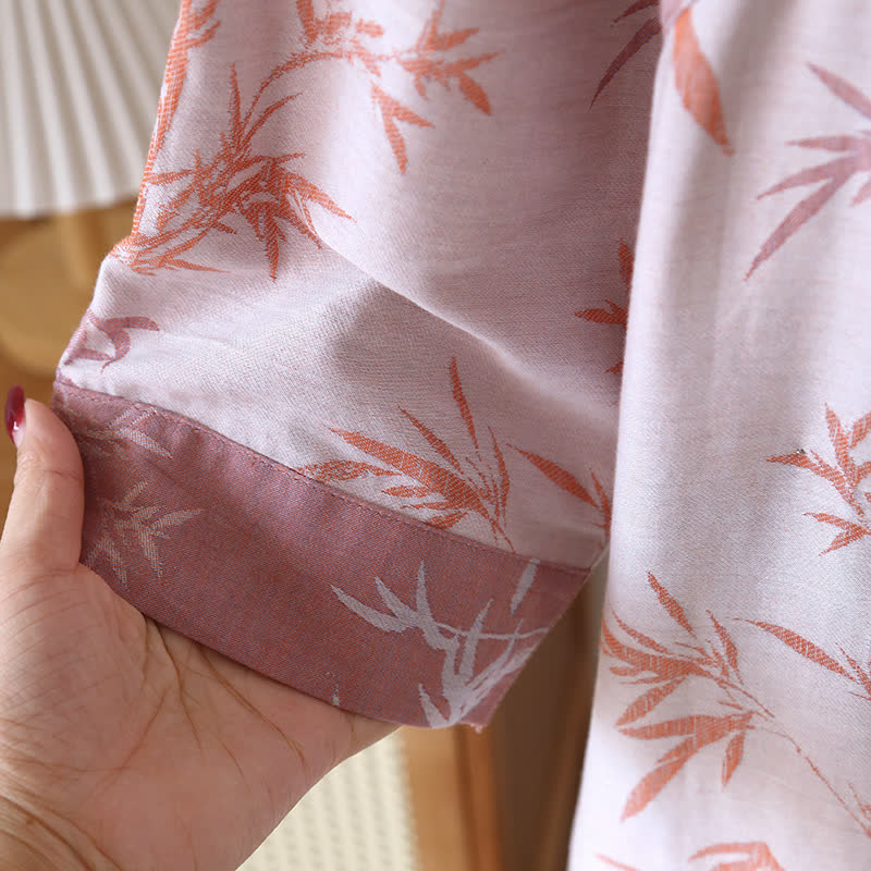 Vintage Jacquard Bambus Baumwollgaze Nachthemd