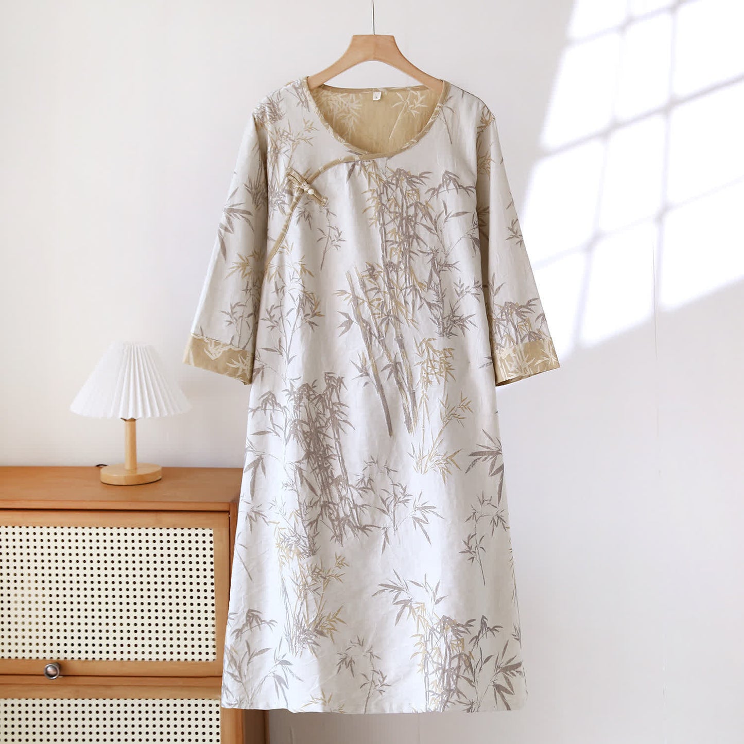 Vintage Jacquard Bambus Baumwollgaze Nachthemd