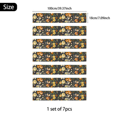 Selbstklebende Treppenstufenaufkleber „Rural Rose“