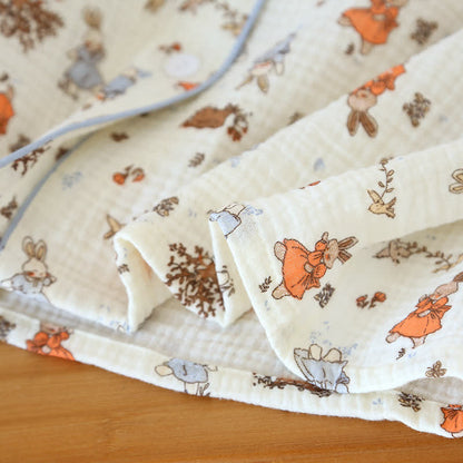 Kurzärmliges Loungewear-Set aus Baumwollgaze mit Kaninchen-Print