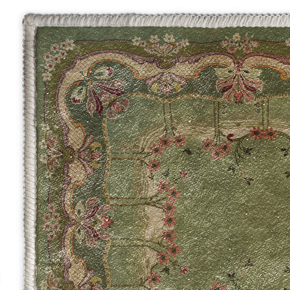 Rutschfester Teppich im Vintage-Blumenstil für drinnen und draußen