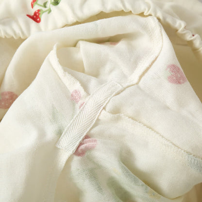 Pyjama-Set aus Baumwollgaze mit Erdbeerdruck