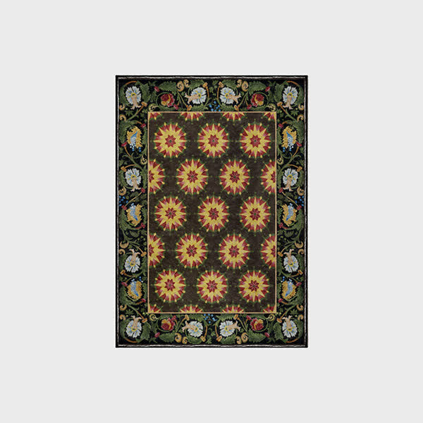 Wasserabweisender, waschbarer und rutschfester Teppich mit Blumenmuster