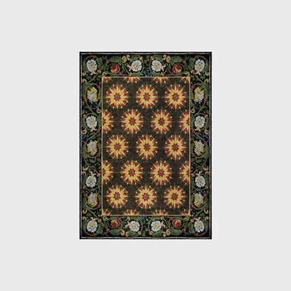 Wasserabweisender, waschbarer und rutschfester Teppich mit Blumenmuster