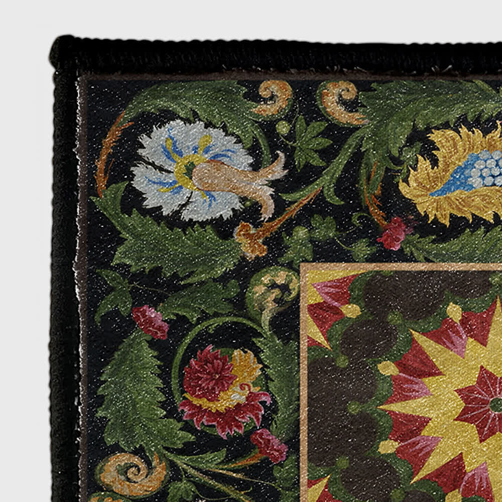 Wasserabweisender, waschbarer und rutschfester Teppich mit Blumenmuster