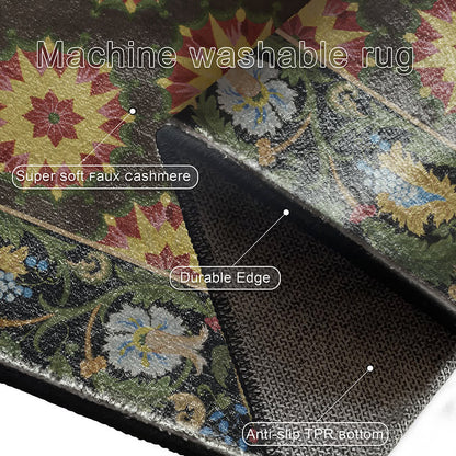 Wasserabweisender, waschbarer und rutschfester Teppich mit Blumenmuster