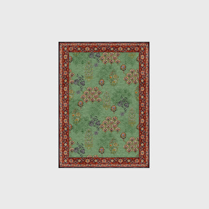 Waschbarer Anti-Rutsch-Teppich mit Vintage-Blumenmuster