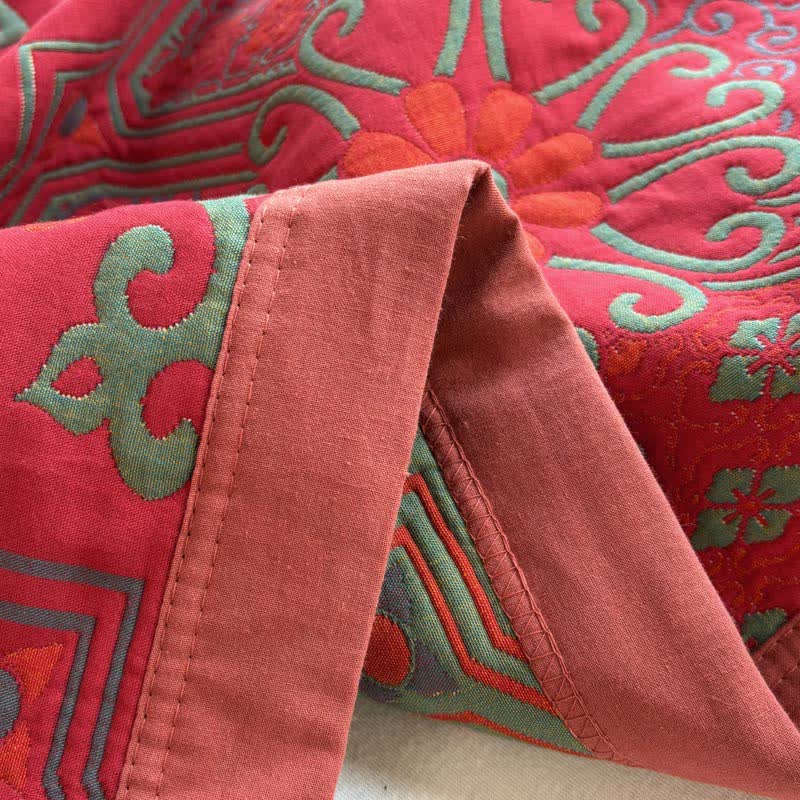 Dreilagige Gaze-Steppdecke aus Vintage-Baumwolle
