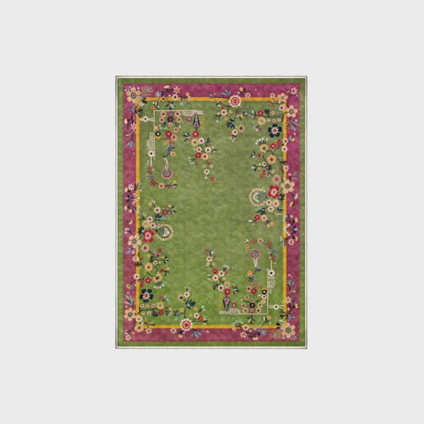Strapazierfähiger Anti-Rutsch-Teppich mit Vintage-Blumenmuster