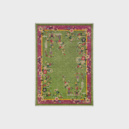 Strapazierfähiger Anti-Rutsch-Teppich mit Vintage-Blumenmuster
