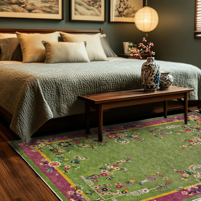 Strapazierfähiger Anti-Rutsch-Teppich mit Vintage-Blumenmuster
