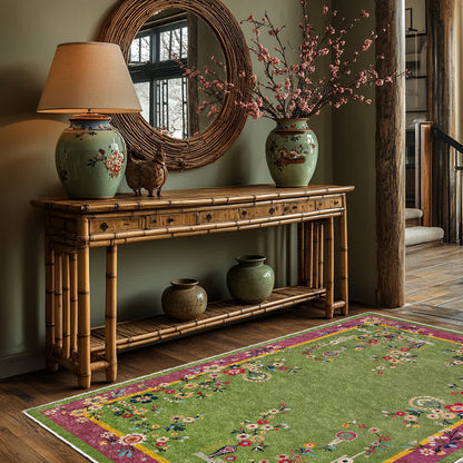 Strapazierfähiger Anti-Rutsch-Teppich mit Vintage-Blumenmuster